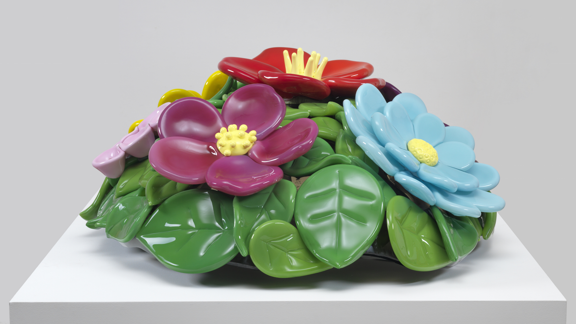 Jeff Koons, Mound of Flowers, 1991, Artist Rooms, Tate and National Galleries of Scotland. Acquired jointly through The d'Offay Donation with assistance from the National Heritage Memorial Fund and the Art Fund 2008, © Jeff Koons. Image courtesy Norwich Castle Museum and Art Gallery.